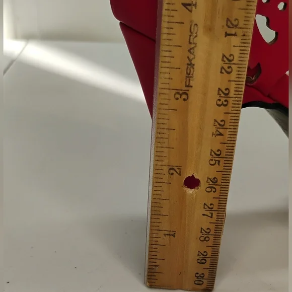 Beacon Crimson Pointed-Toe Cutout Ankle-Strap Heels - Picture 14 of 14